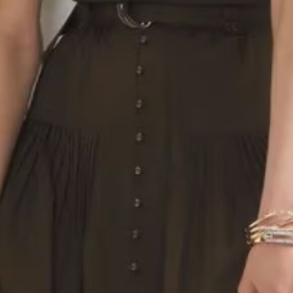 WHBM $120 WITH POCKETS Belted Utility Midi Skirt Olive Sergeant 12 RUNS SMALL 10 - Picture 9 of 9